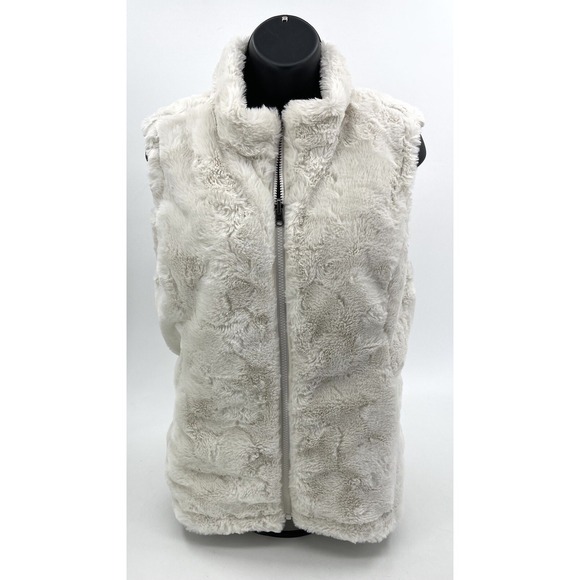 Nicole Miller Jackets & Blazers - Nicole Miller Women's Faux Fur Reversible Vest Women's Medium M Off White NWOT